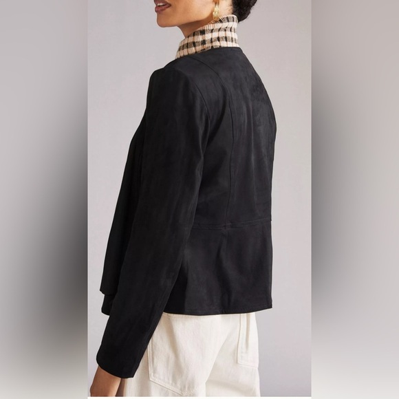NEW Anthropologie Hutch Draped Faux Suede Jacket Medium - Picture 5 of 11